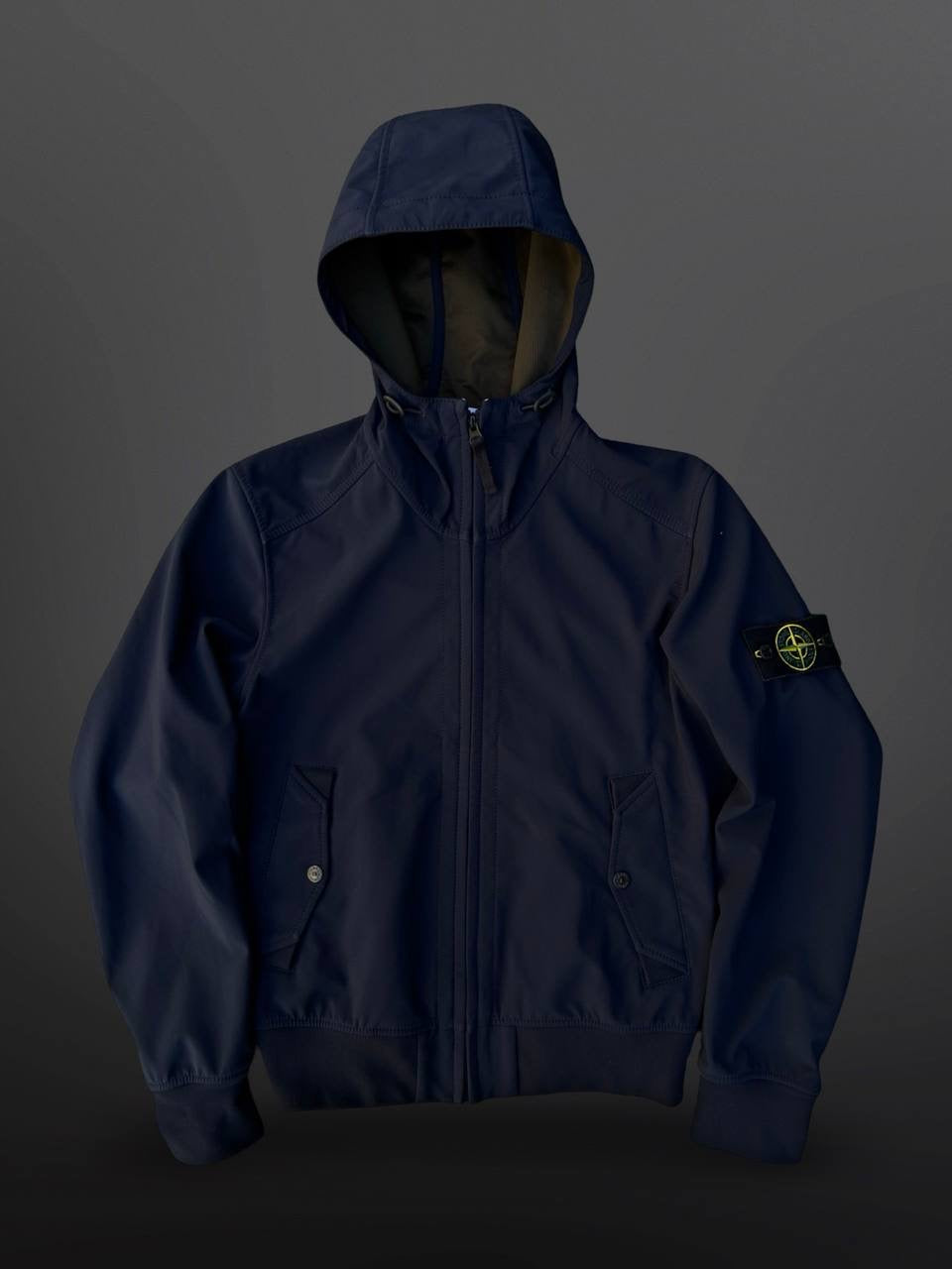 Stone Island Softshell R Jakke Navy Blå S Small Brugt Used