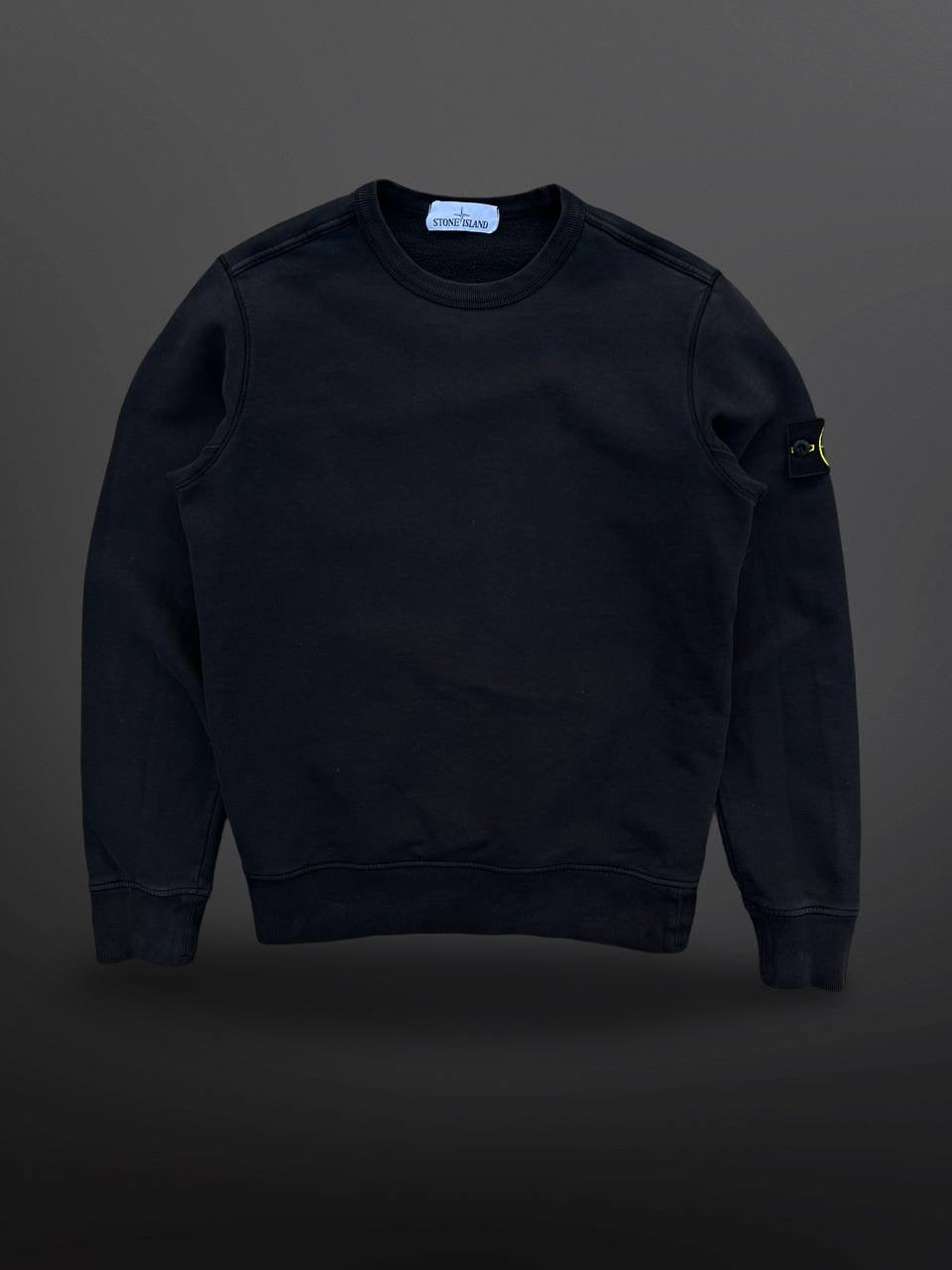 Stone Island Sweatshirt Crew Neck i Sort Small Brugt Used