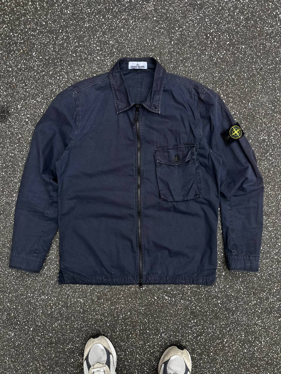 Stone Island Overshirt Sommerjakke Overgangsjakke i Navy Mørkeblå L Large 7215114WN