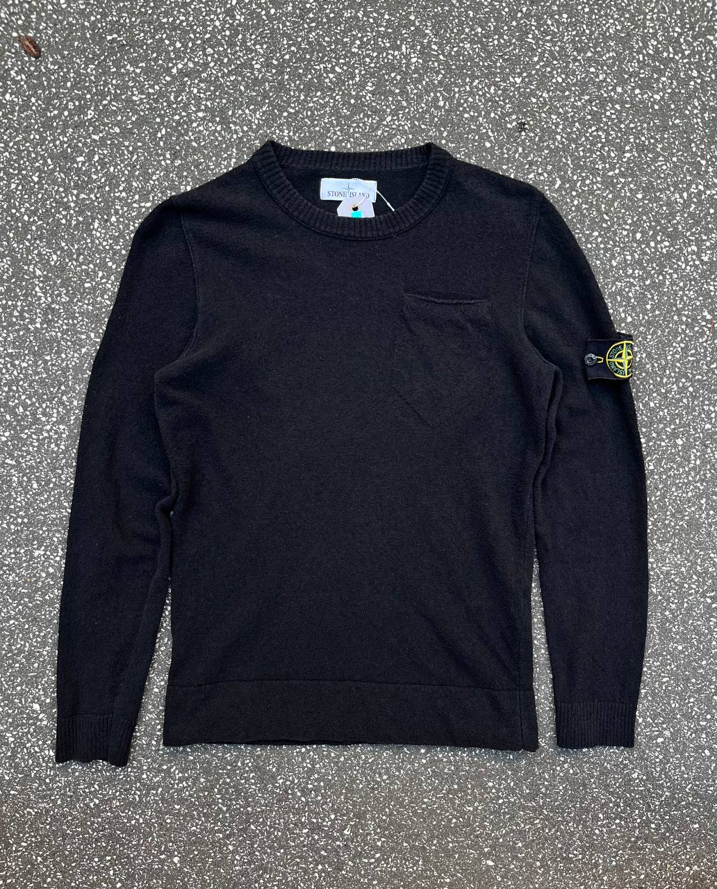 Brugt Used Vintage Stone Island Sweater striktrøje i sort i M medium