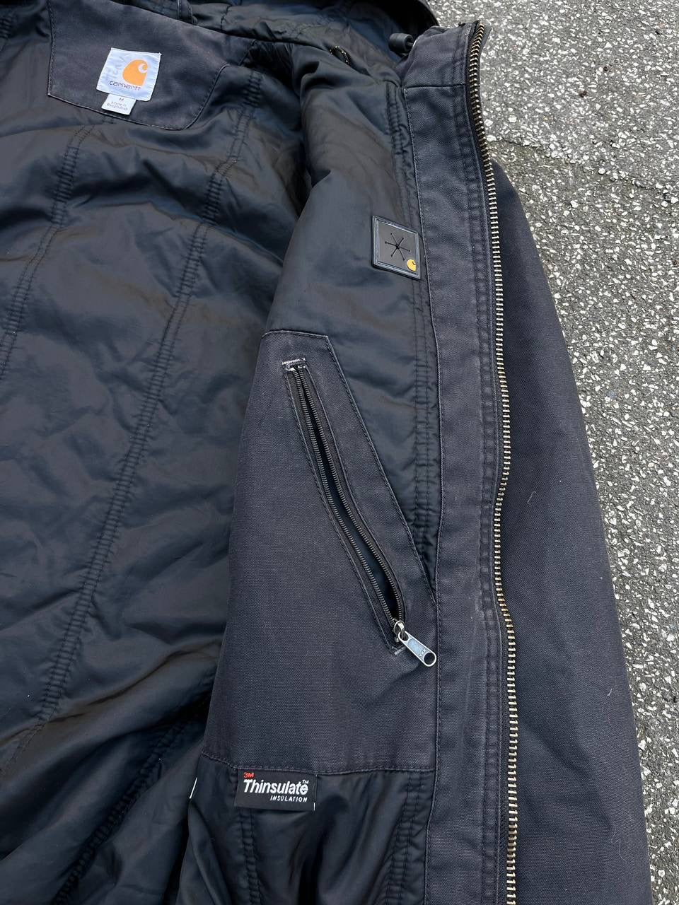 Carhartt Active Work Wear Jakke i Grå vandtæt Medium Herre Vintage