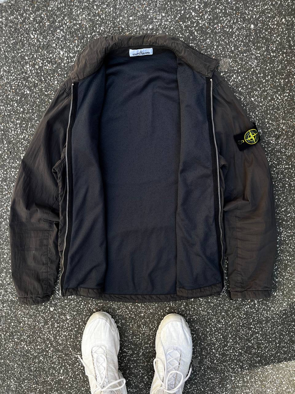 Stone Island Overshirt Skjorte M Medium i Grå Brugt Used
