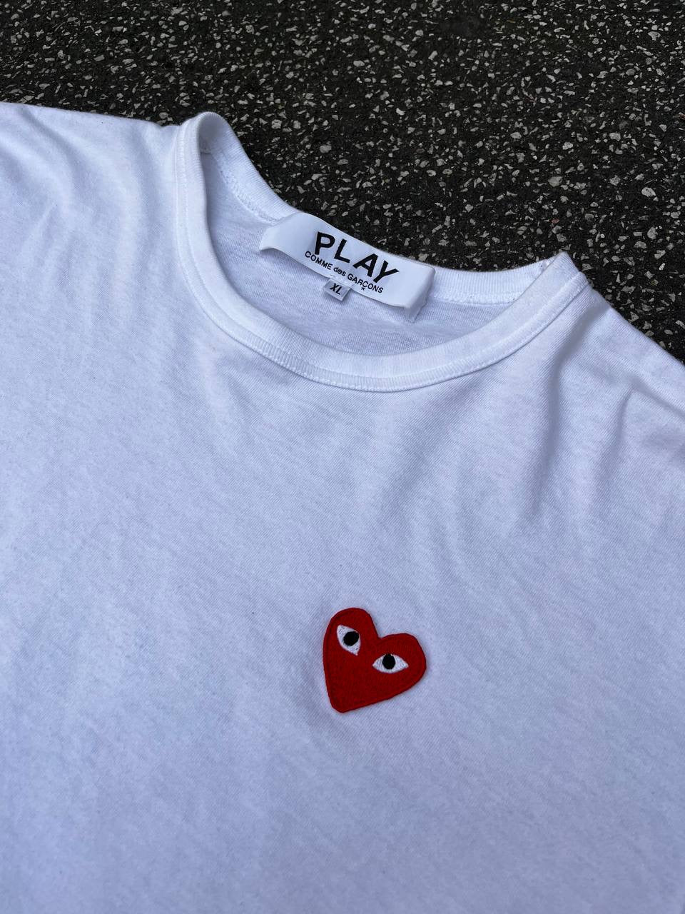 Play Comme Des Garçons T-Shirt Tee I Hvid White XL