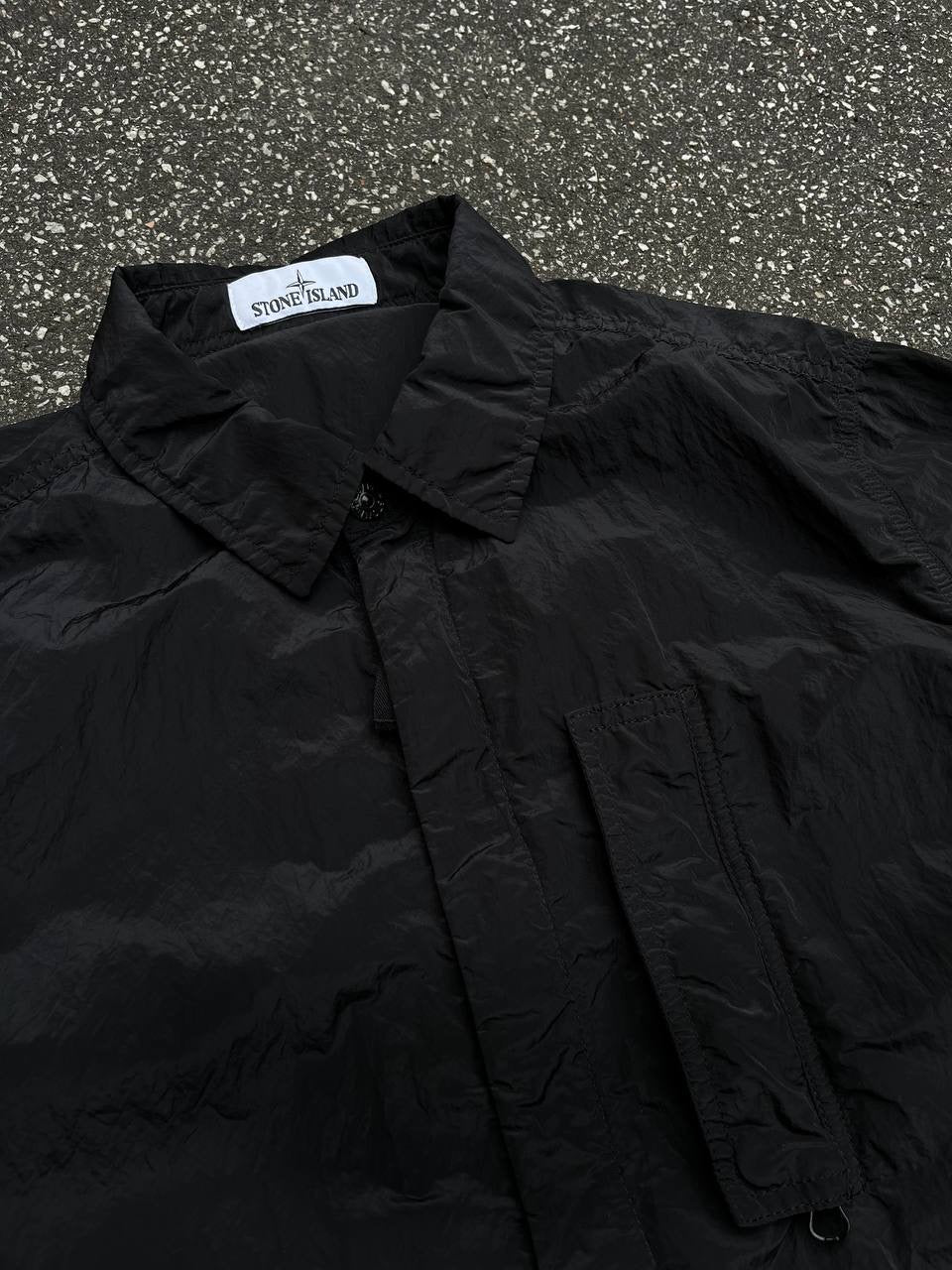 Stone Island Overshirt Sommerjakke i Sort Black Nylon Metal L Large 681510844
