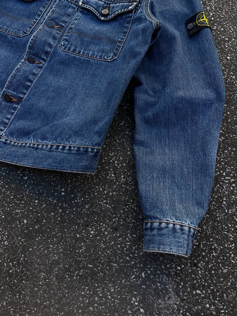 Stone Island Denim jakke XL i Mørkeblå Fra 90’erne Vintage