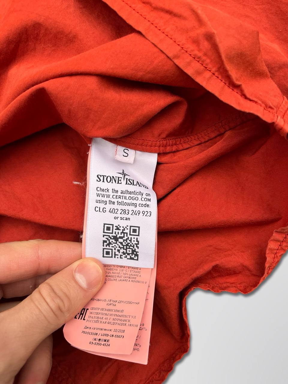 Stone Island Overshirt Small i rød Brugt 701513108