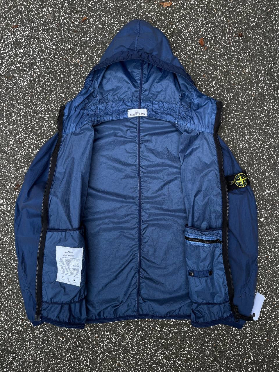 Stone Island Lamy Velour Jakke Navy Blå M Medium
