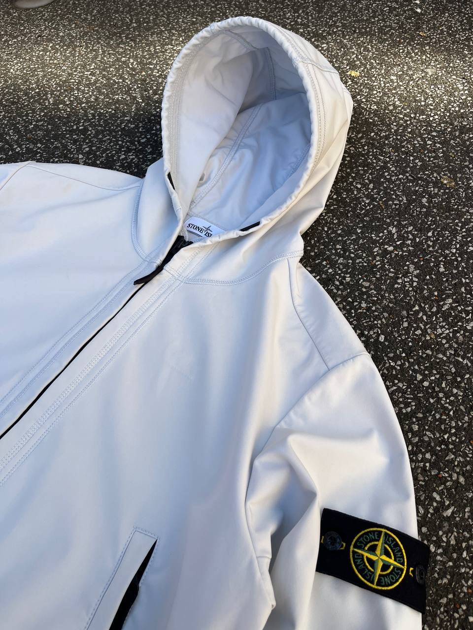 Stone Island Softshell R Jakke Hvid XL Brugt Used
