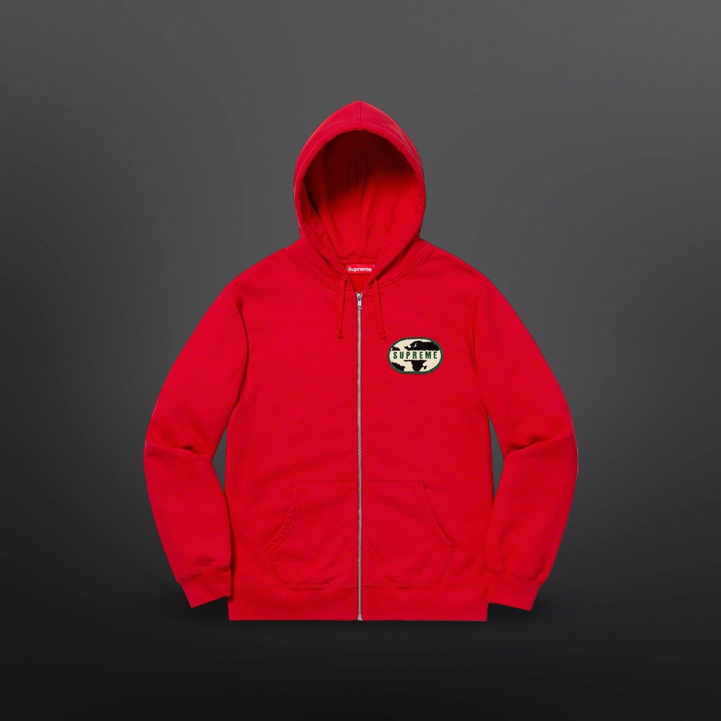 Supreme World Famous Zip-Up Hoodie – Rød (Medium)