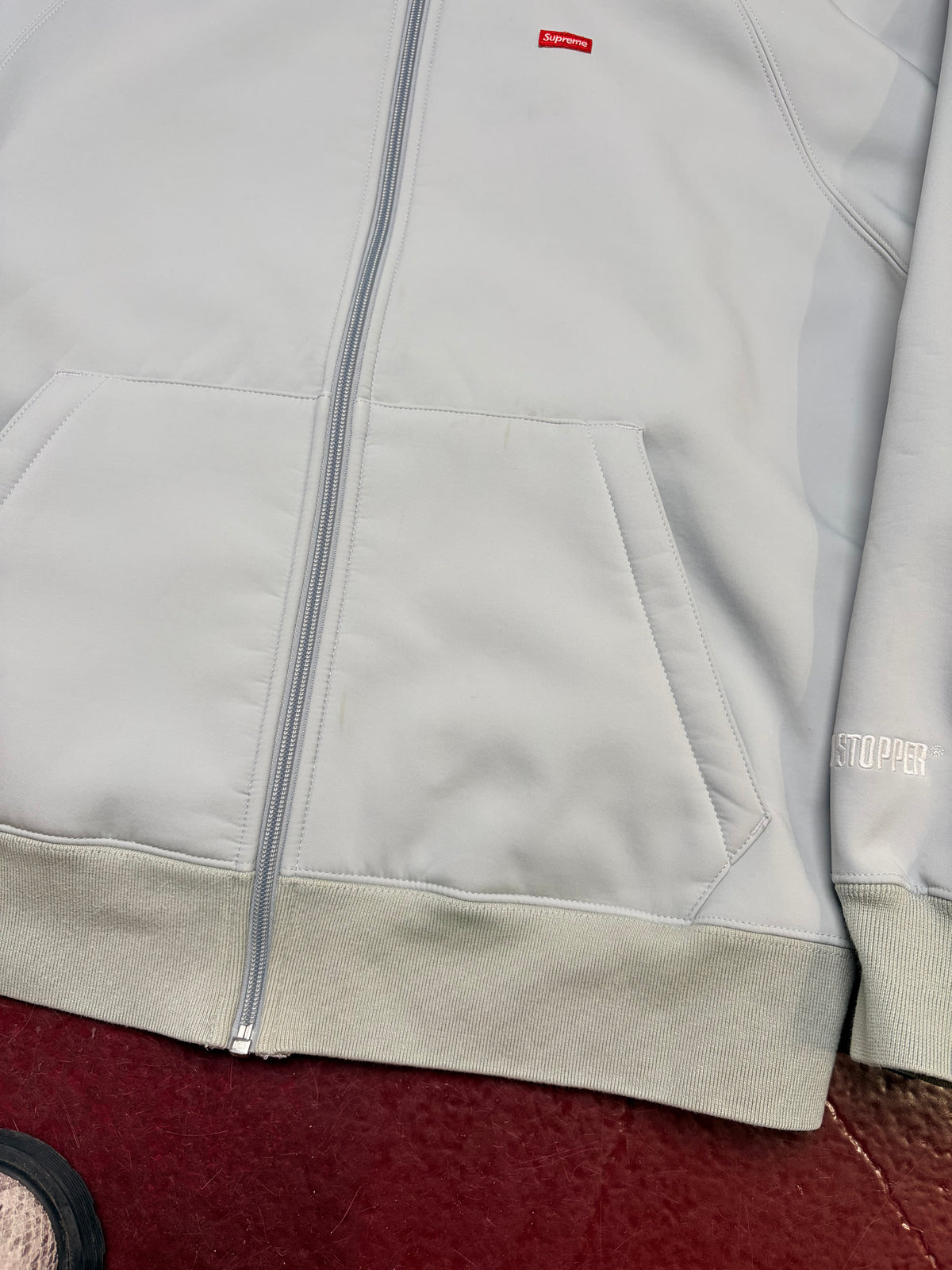 Supreme Windstopper Zip Hoodie – Light Grey – Small