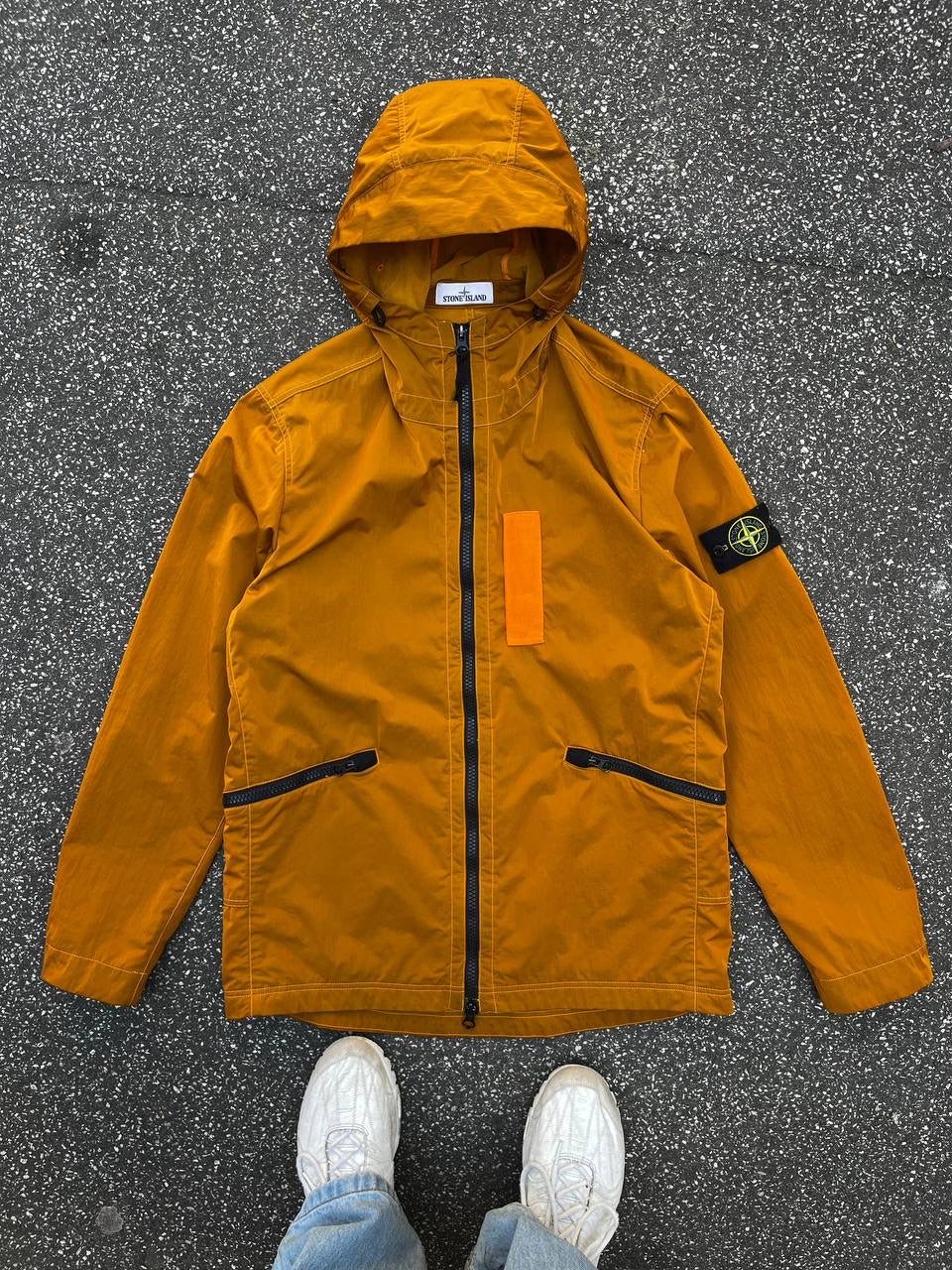 Stone Island Nylon Metal Flock Jakke Orange Aluminium XL Brugt Used