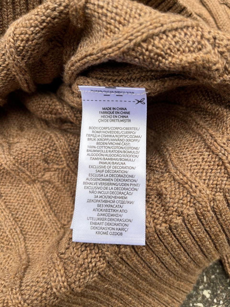 Polo Ralph Lauren Cable Net Sweater i Beige Brun herre Ny