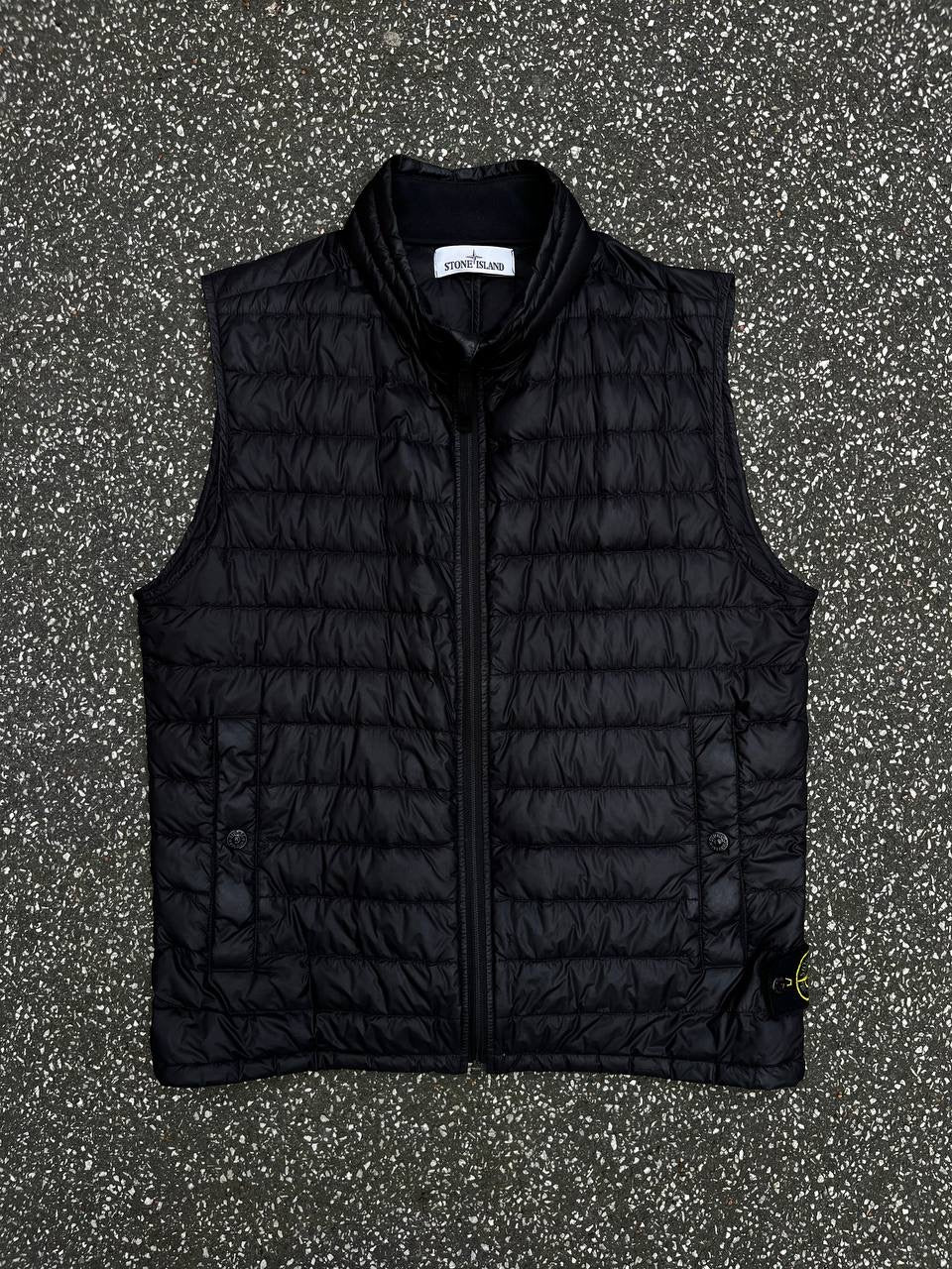 Stone Island Vest Micro Rip Stop 7 Sort Black M Medium Packable