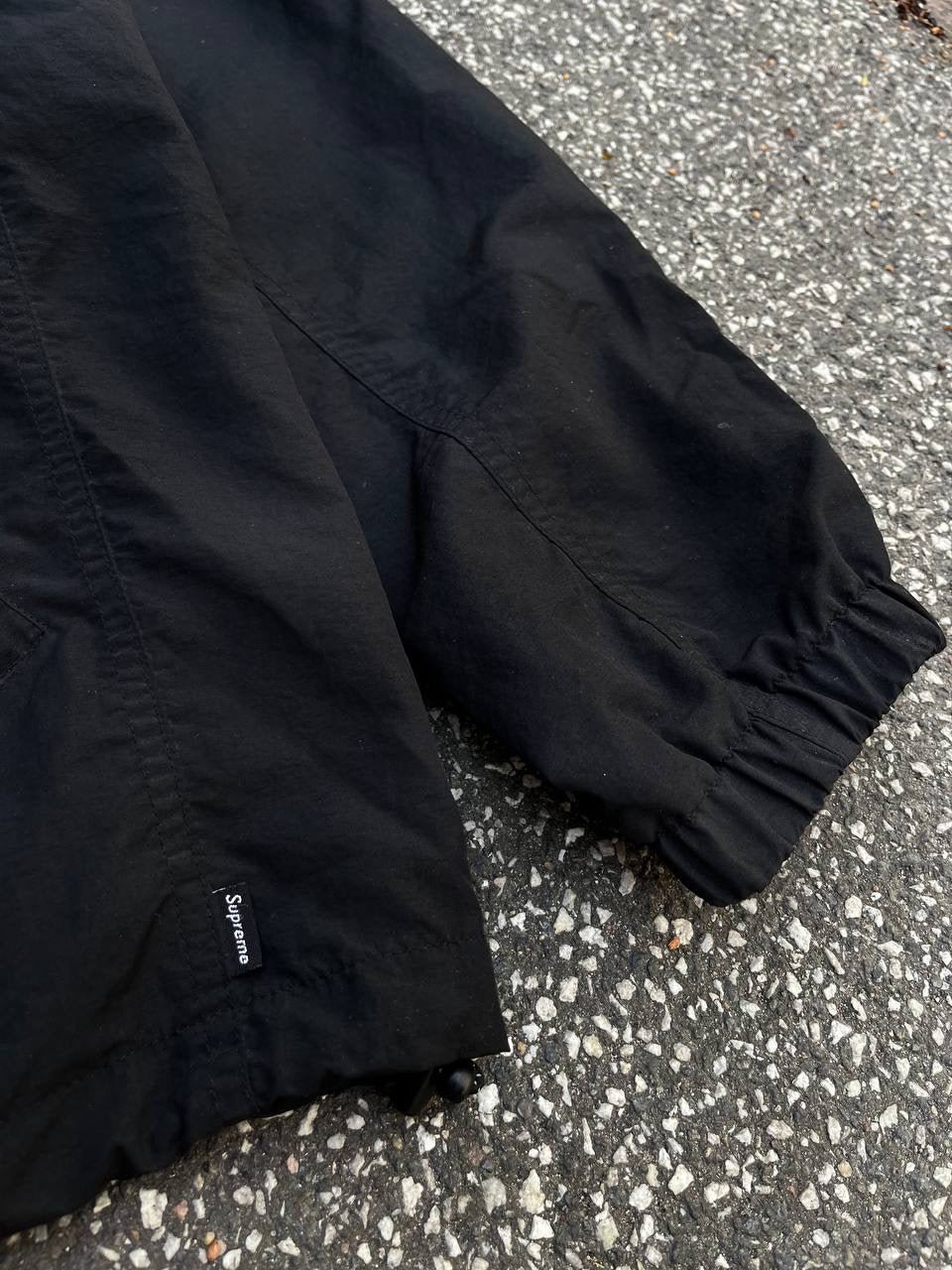 Supreme Sommer Jakke Sort Black Reflective Logo L Large Brugt Used