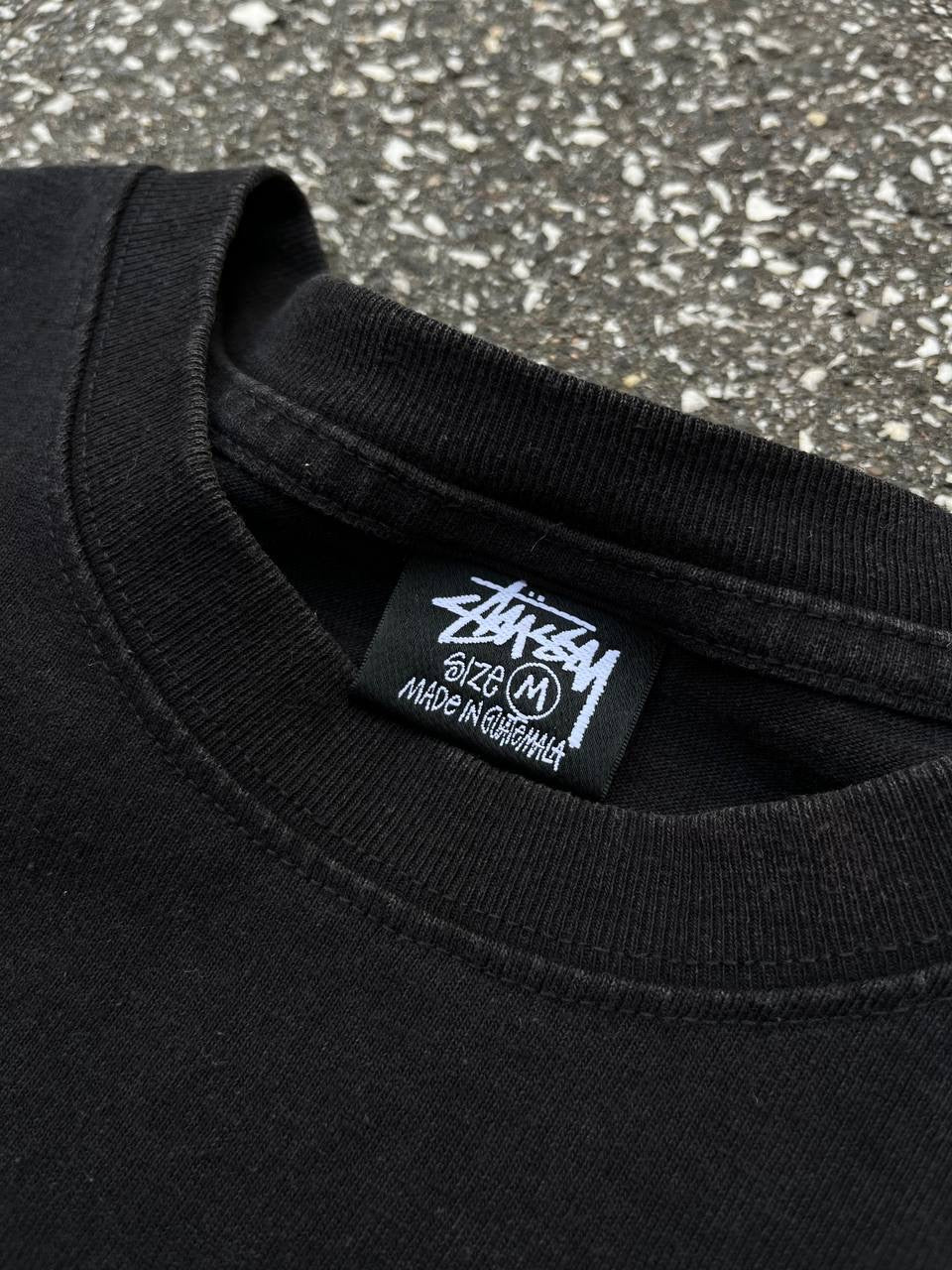 Stussy Split Oval Tee T-Shirt Black Sort Made In Guatemala M Medium