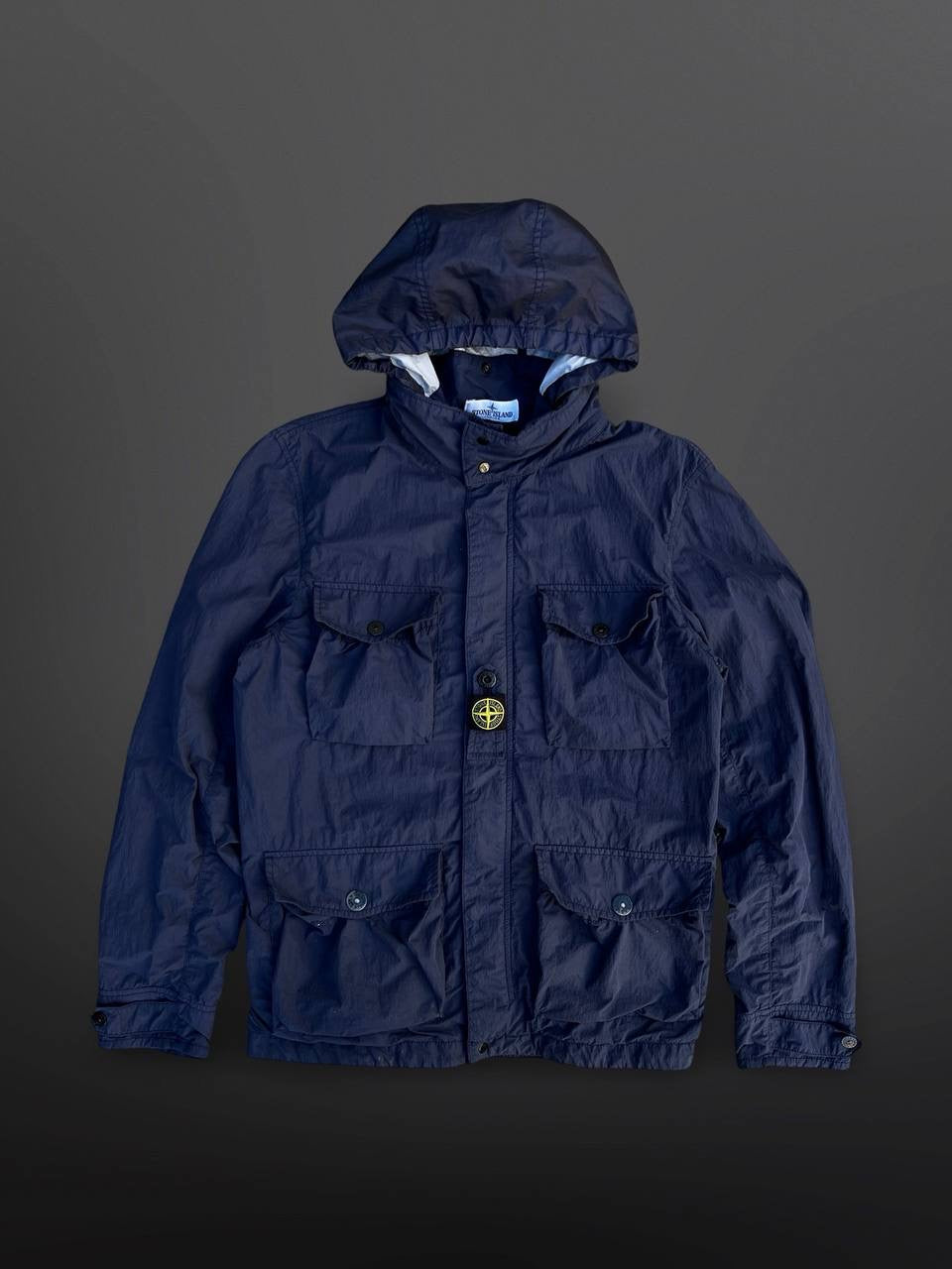 Stone Island Regnjakke i Mørkeblå Navy S Small