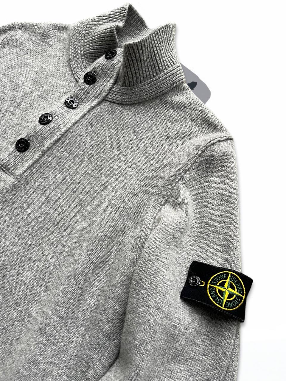 Brugt Used Stone Island Sweater Trøje i Uld i grå 80% Uld XL 6715508A3