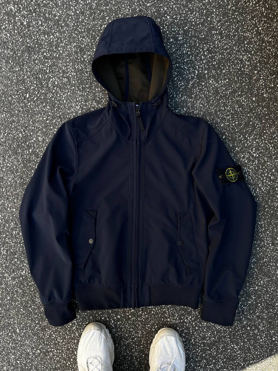 Stone Island Softshell R Jakke Navy Blå S Small Brugt Used