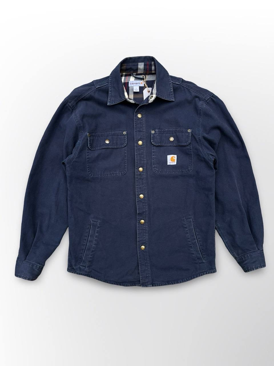 Carhartt Vintage Denim Skjorte Jakke Small Navy