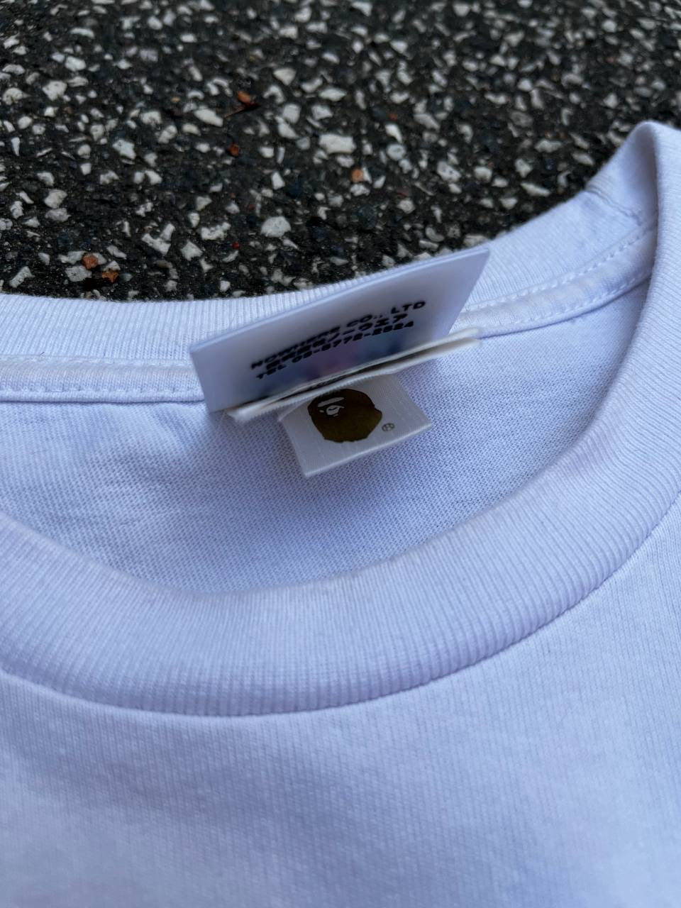 Bape A-Bathing Ape Tee T-Shirt XL Hvid Double Logo Brugt Used
