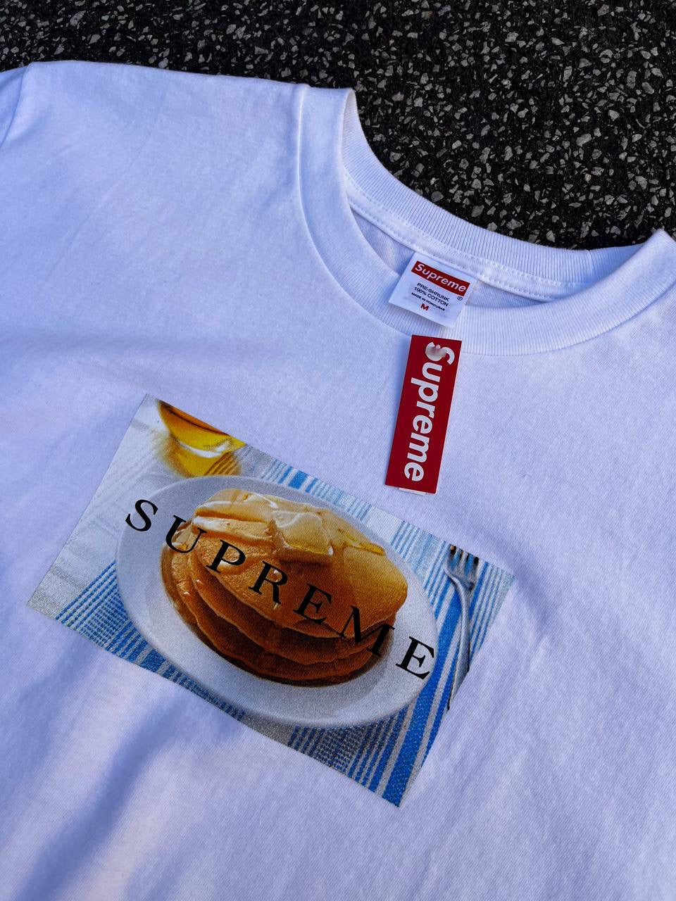 Supreme T-shirt Tee Pancake i Hvid M Medium Brand New