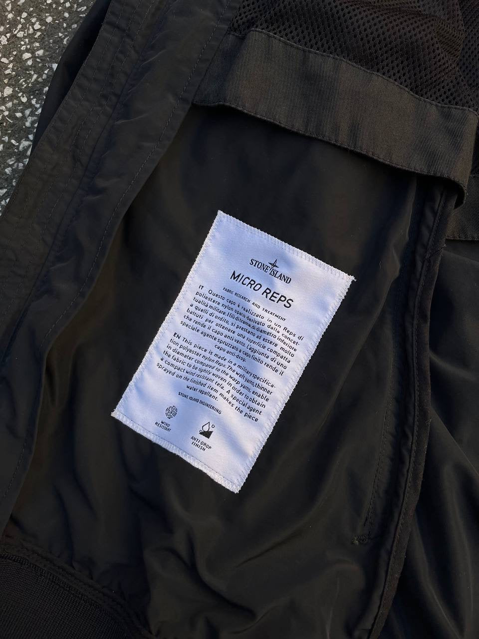 Stone Island Micro Reps Jakke Sommerjakke Vindjakke i Sort Large