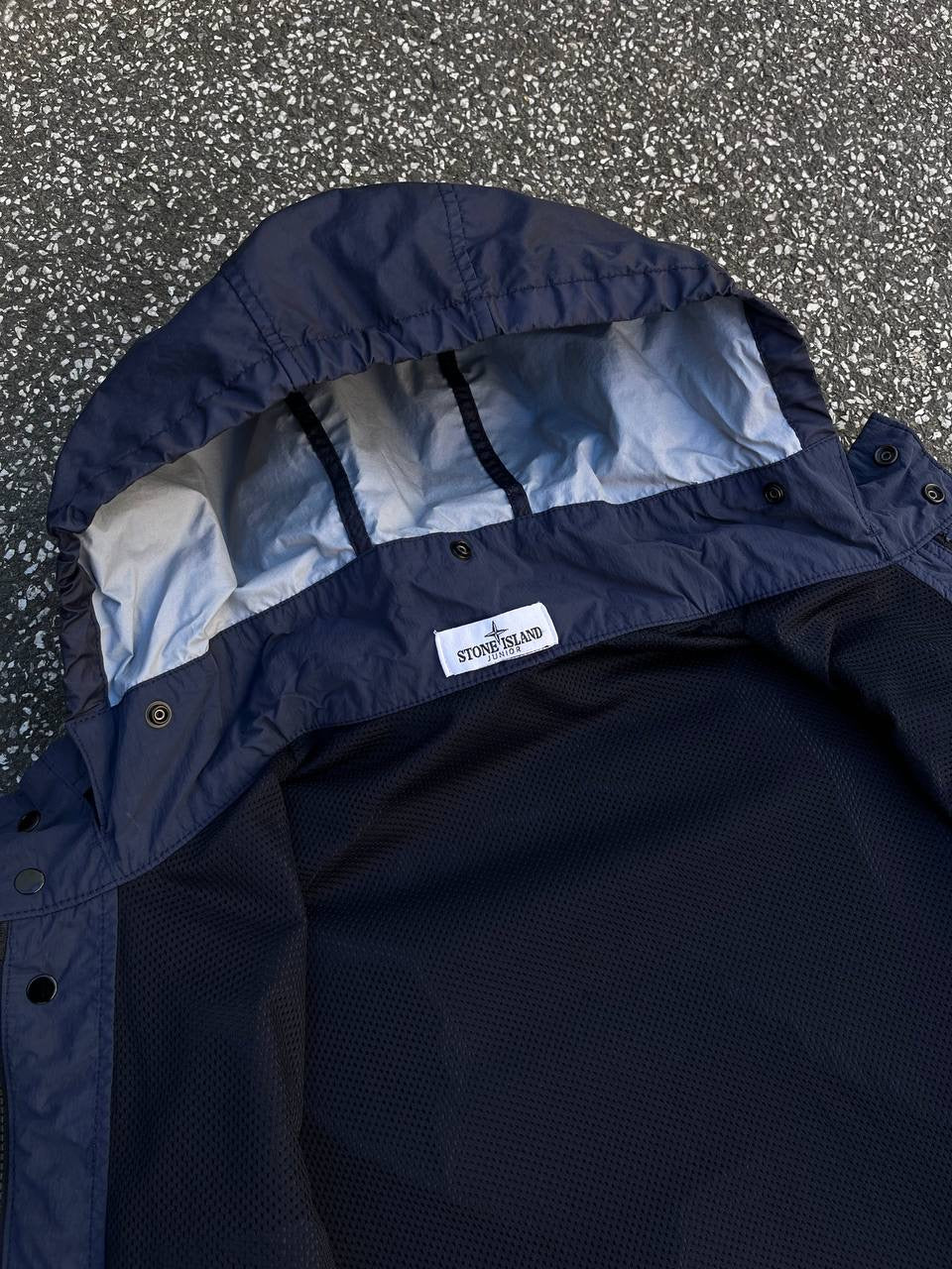 Stone Island Regnjakke i Mørkeblå Navy S Small