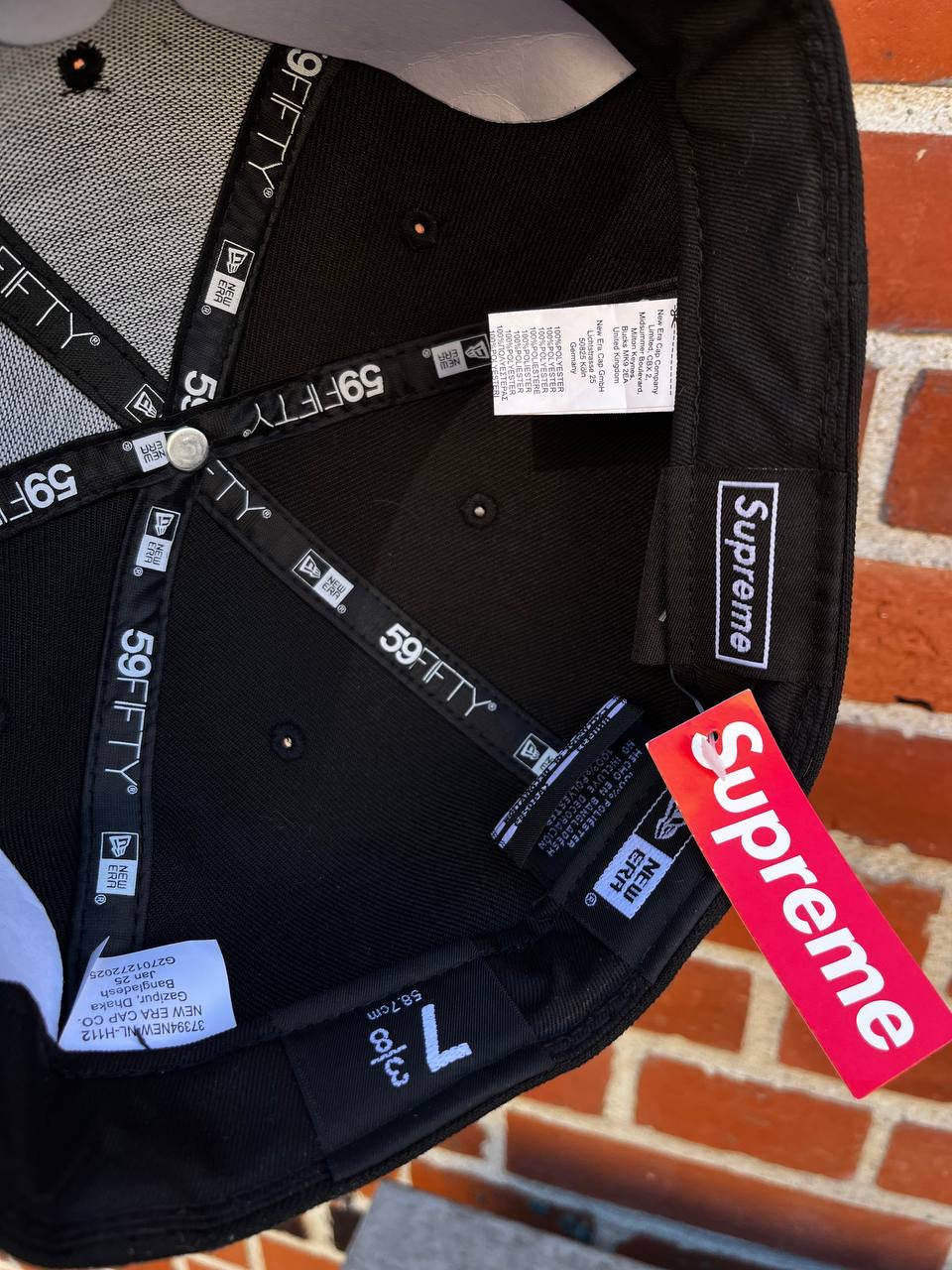 Supreme Cap New Era Sort Størrelse 58,7 cm Brand New