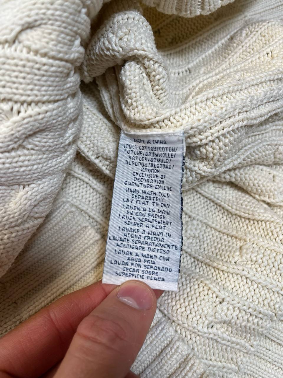 Brugt Vintage Polo Ralph Lauren Cable Net Strik Striktrøje Sweater Old money Style Stockholm style L large