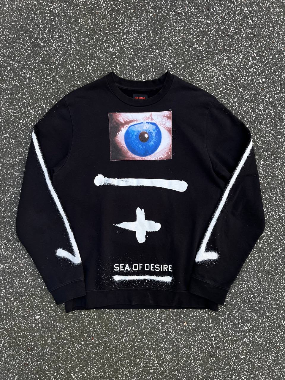 Raf Simons A$AP Rocky Sweatshirt Sea Of Desire M Medium Sort Black 12AW