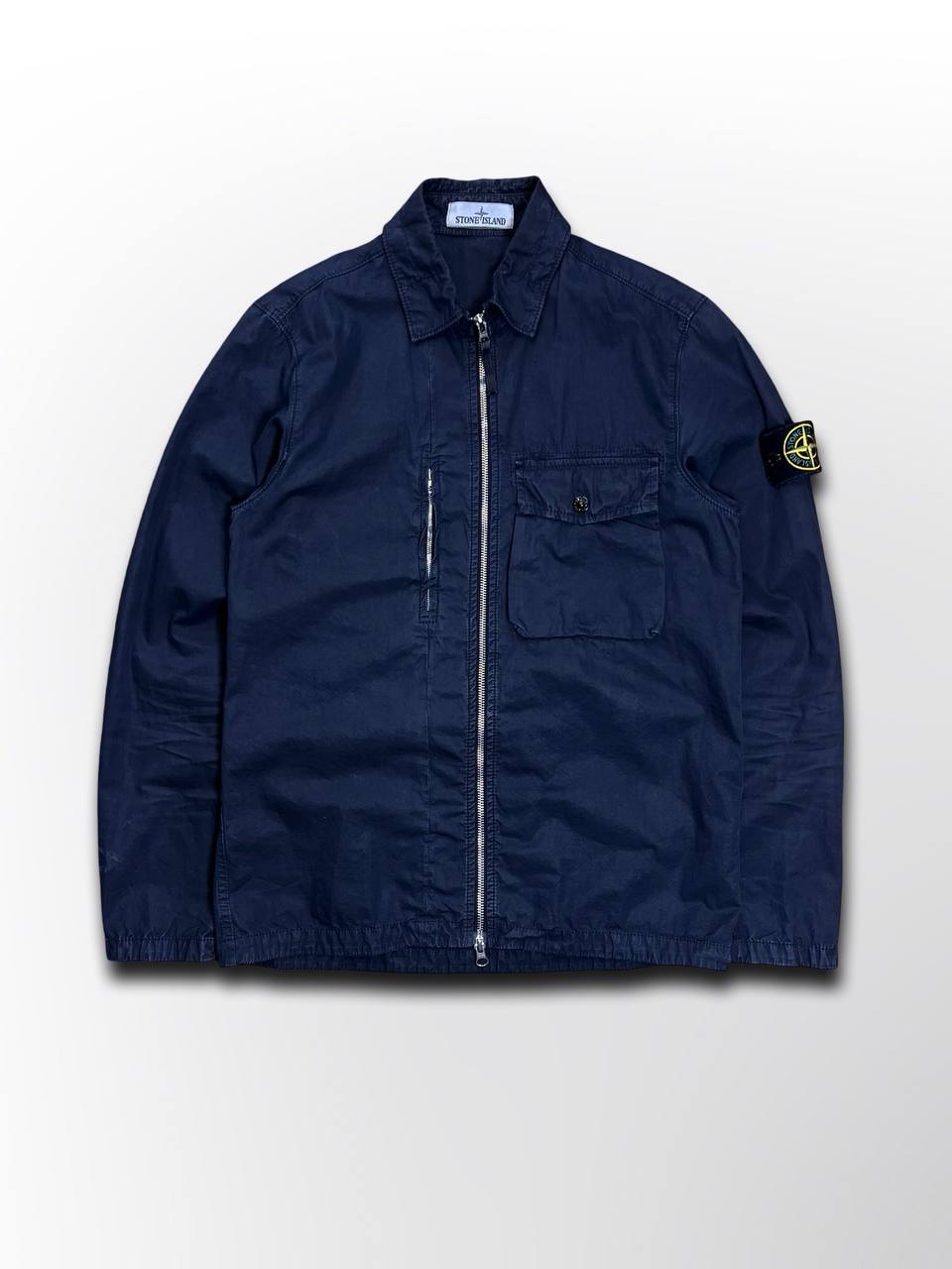 Brugt Stone Island Overshirt Skjorte Jakke i Sort S Small herre