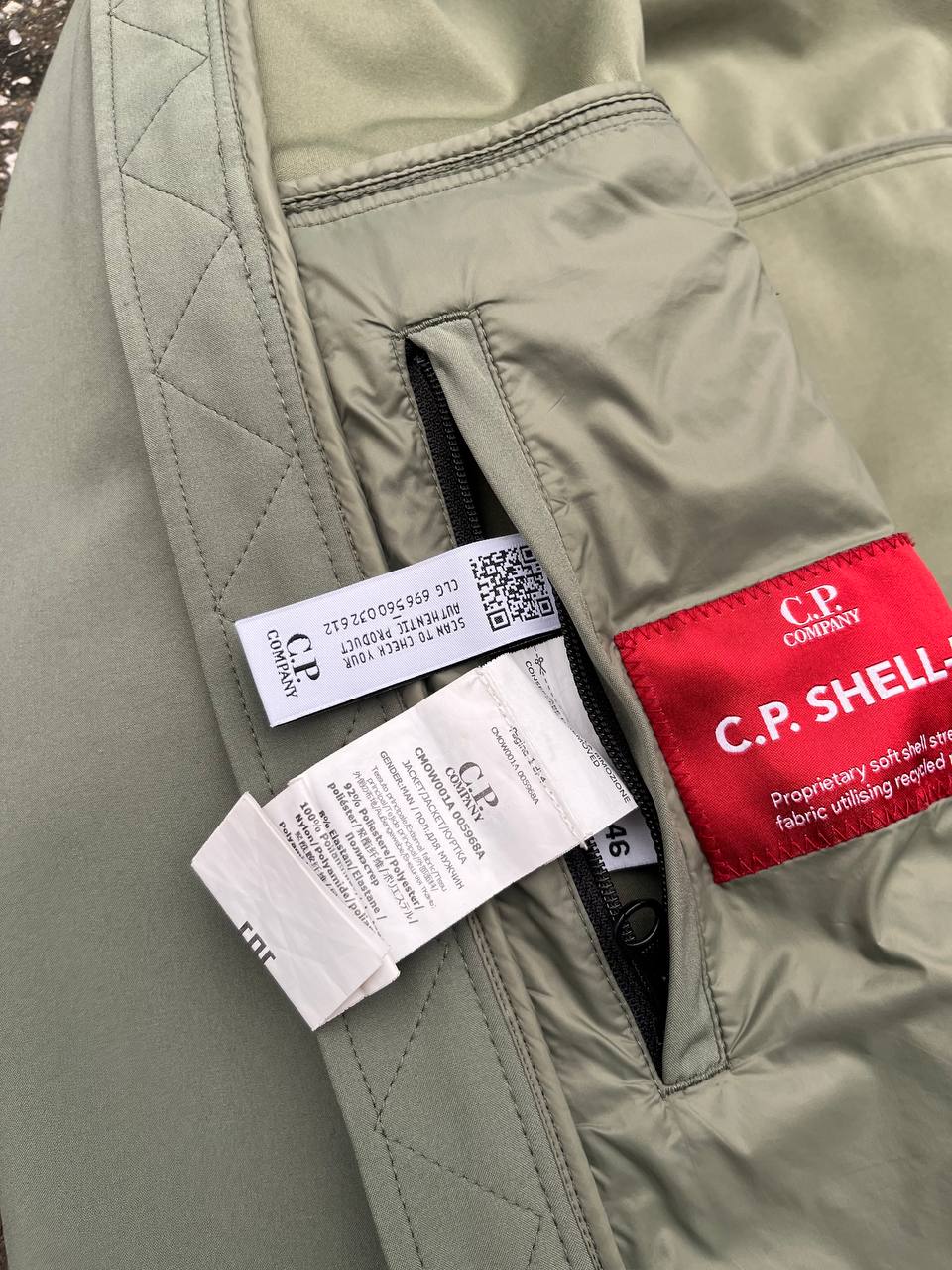 C.P.Company Softshell Shell-R i Small Oliven Brugt