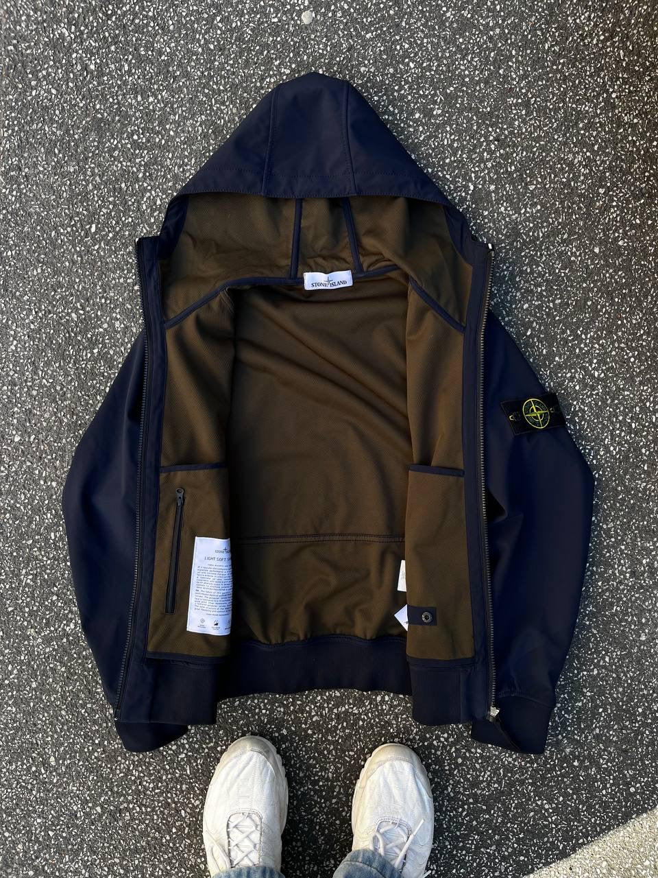 Stone Island Softshell R Jakke Navy Blå S Small Brugt Used