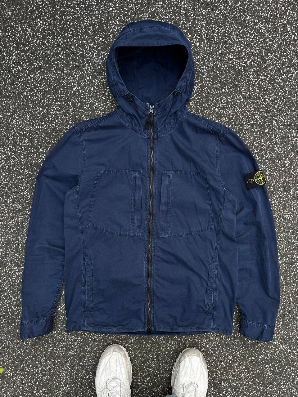 Stone Island Jakke Sommerjakke Navy Mørkeblå L Large Brugt Used