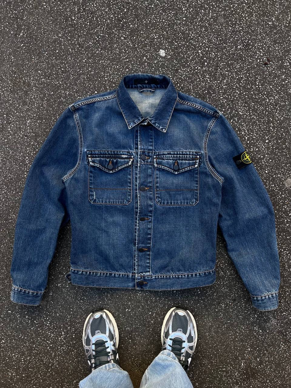 Stone Island Denim jakke XL i Mørkeblå Fra 90’erne Vintage