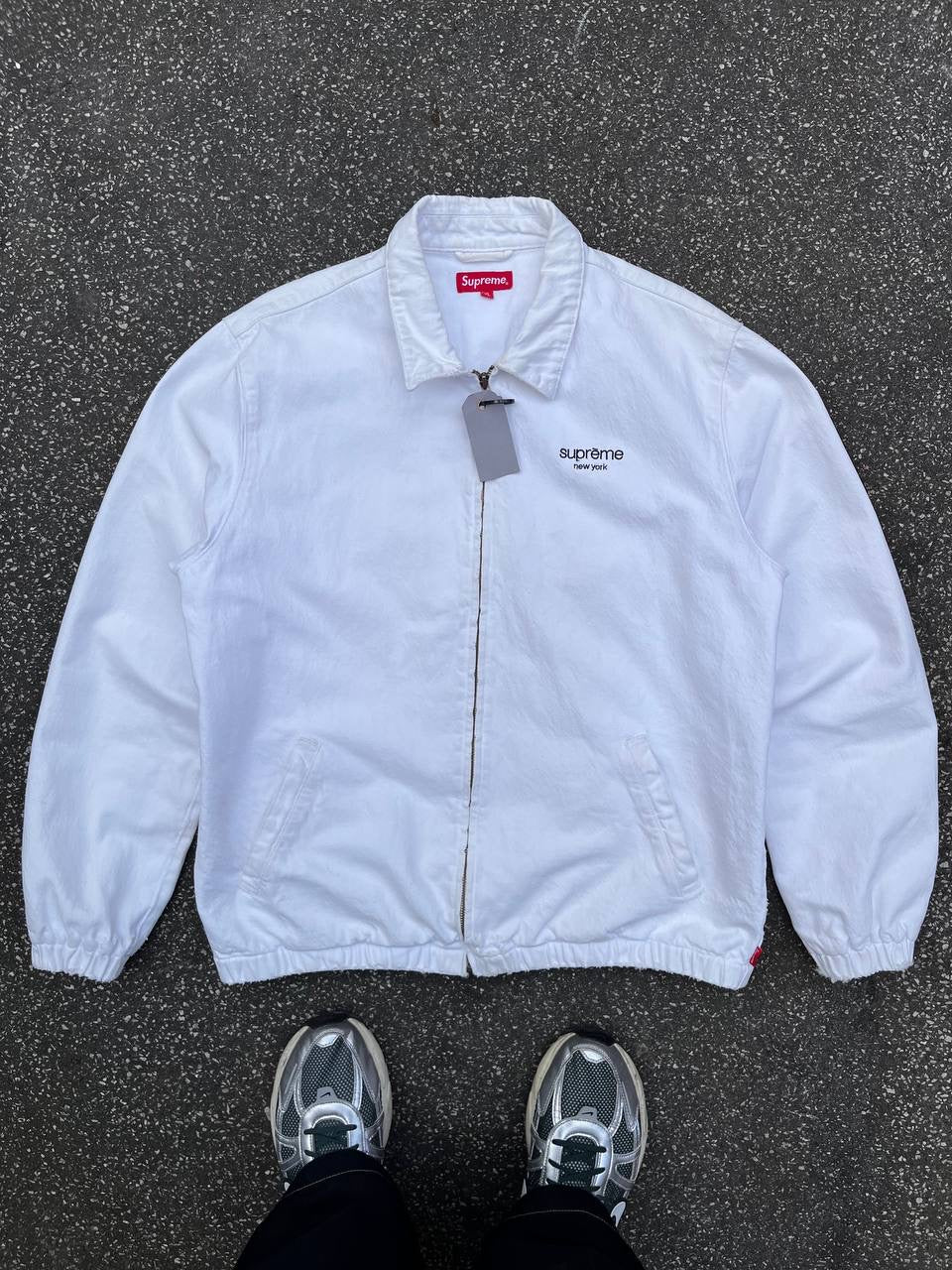 Supreme Canvas Jakke Hvid XL Vintage