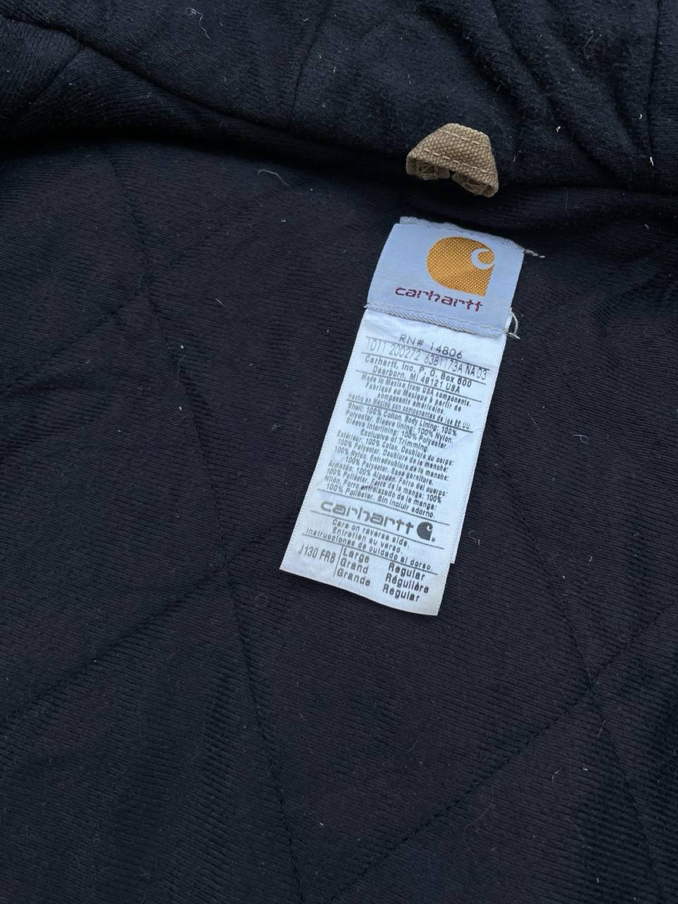 Brugt Vintage Carhartt Active Jacket USA 90s Med Fleece Insulation Vinterjakke i Beige farve L Large herre Unisex