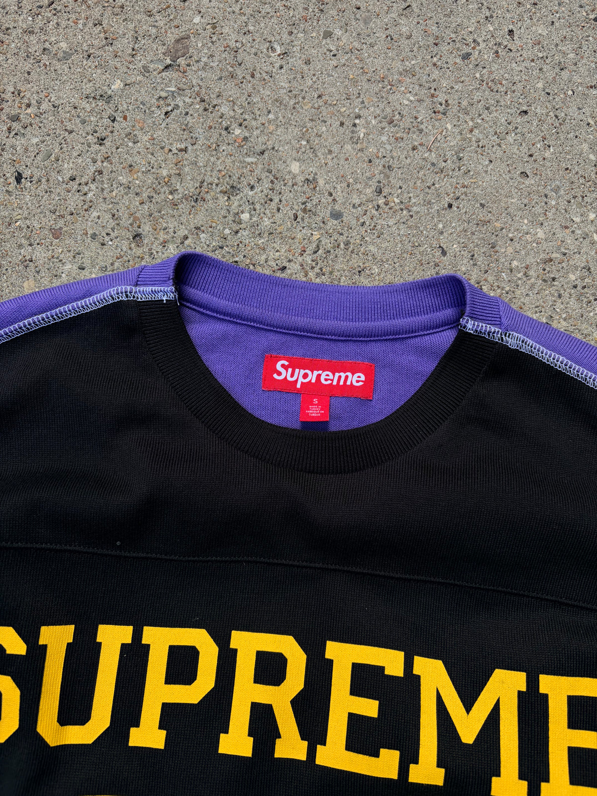 Supreme Hockey Jersey / Long Sleeve – Black / Purple – Size Small