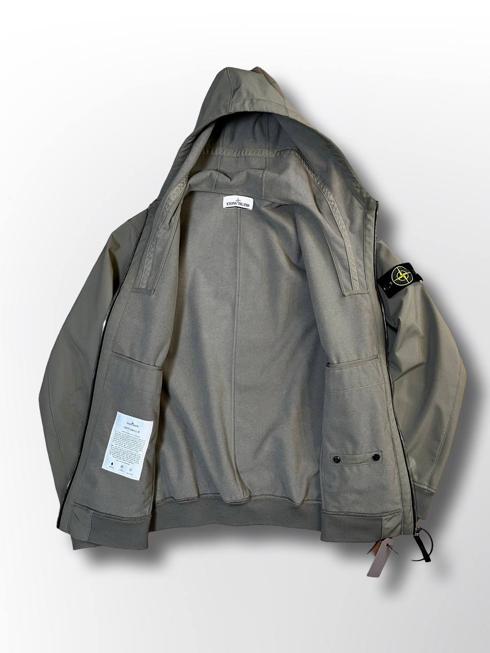 Soft shell vind og vandafvisende jakke Stone Island SOFT SHELL-R i Oliven L large