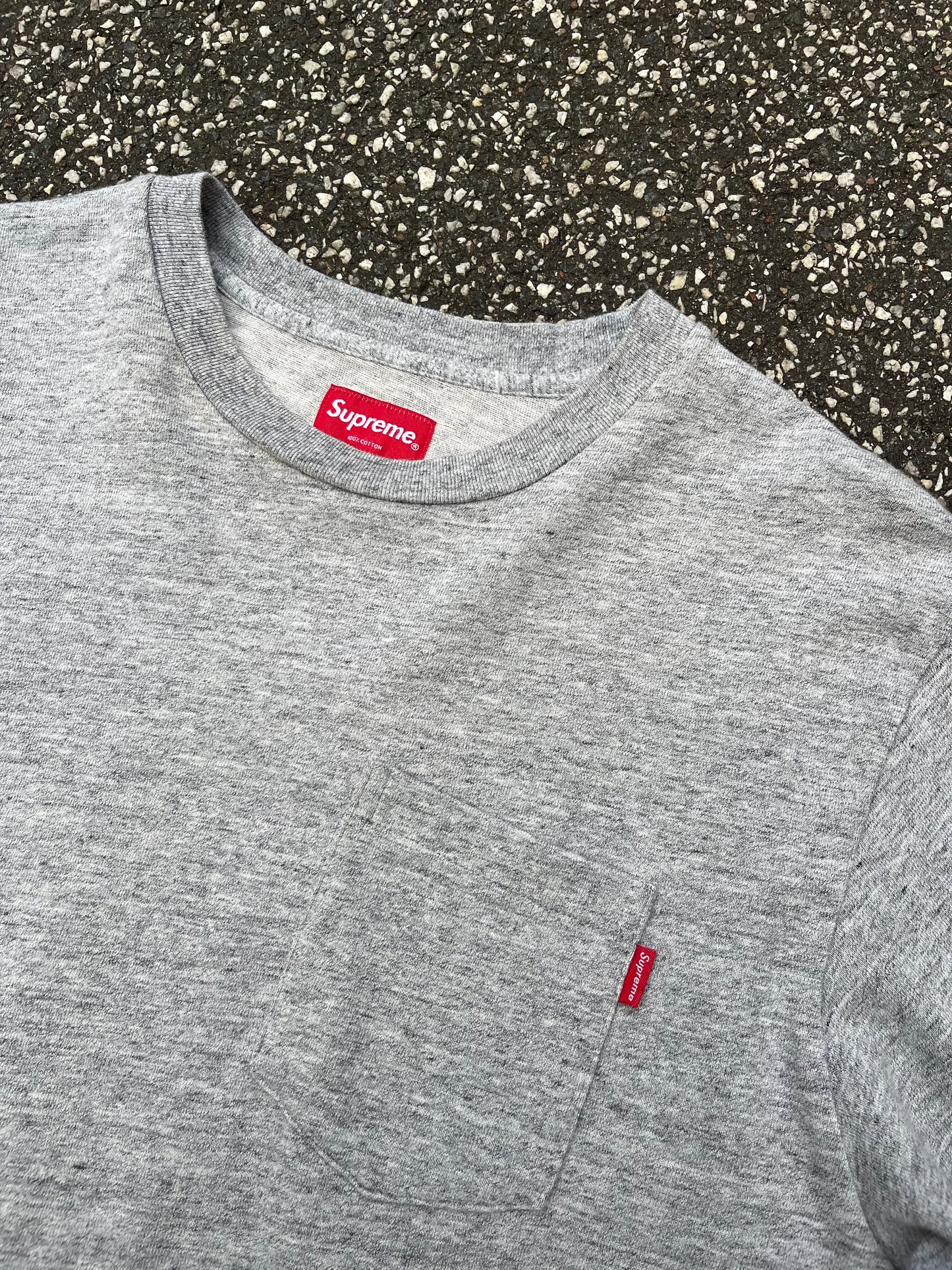 Supreme Pocket Tee Heather Grey M Medium
