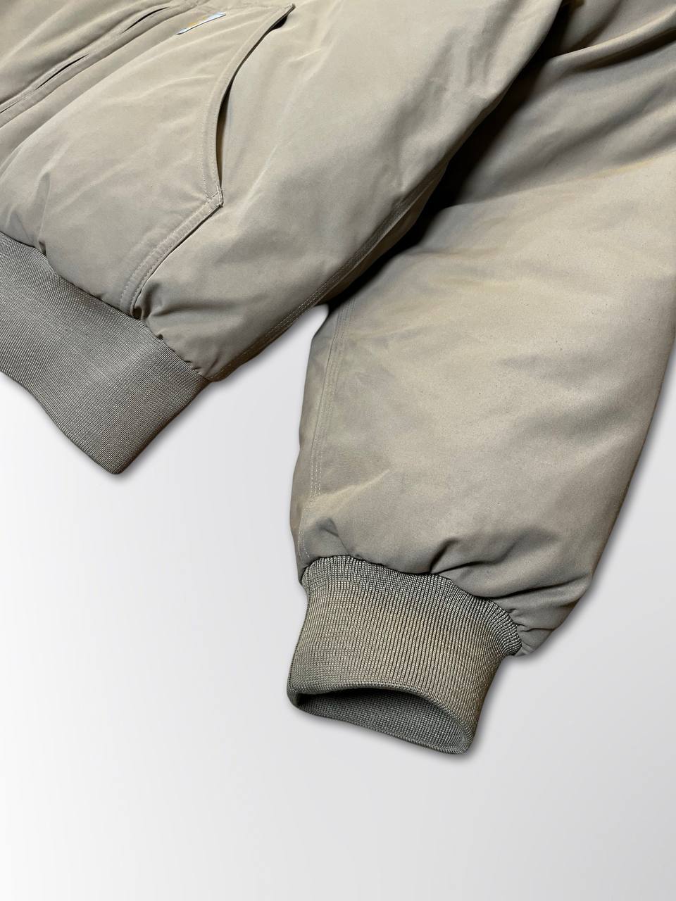 Brugt Used Carhartt WIP Cold Active Jacket Dynejakke USA Vintage Look i Beige Farve M medium Herre