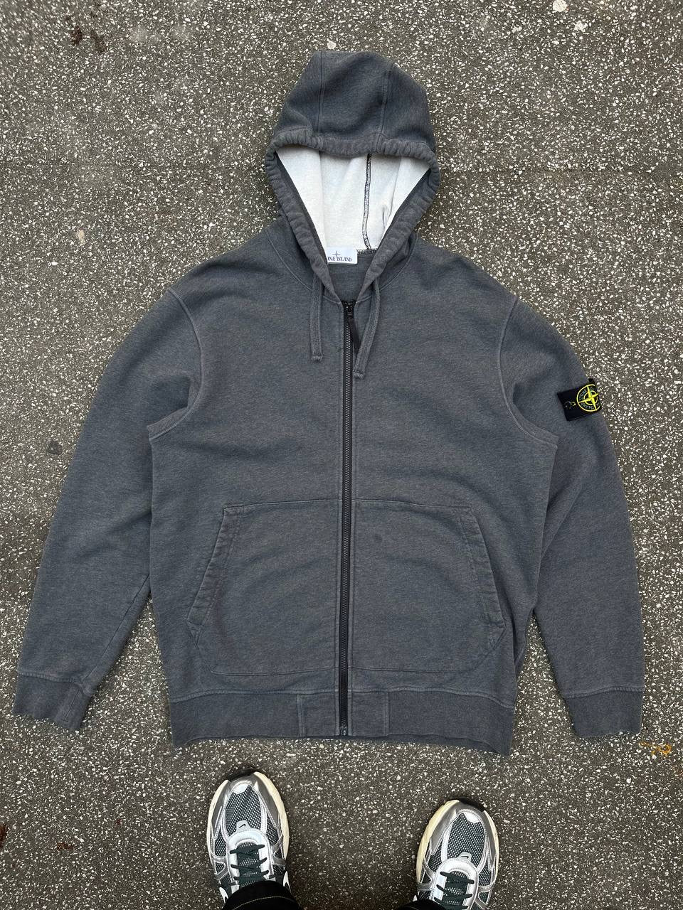 Stone Island Zip Up Hoodie XXL Hættetrøje Grå Grey 791564251 Brugt Used
