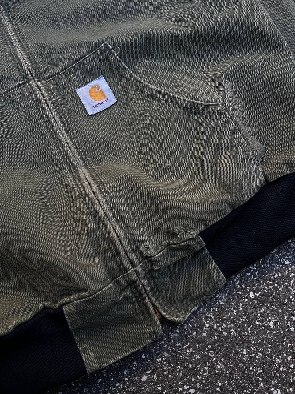 Carhartt Active Jacket Grøn Khaki Small herre Vintage