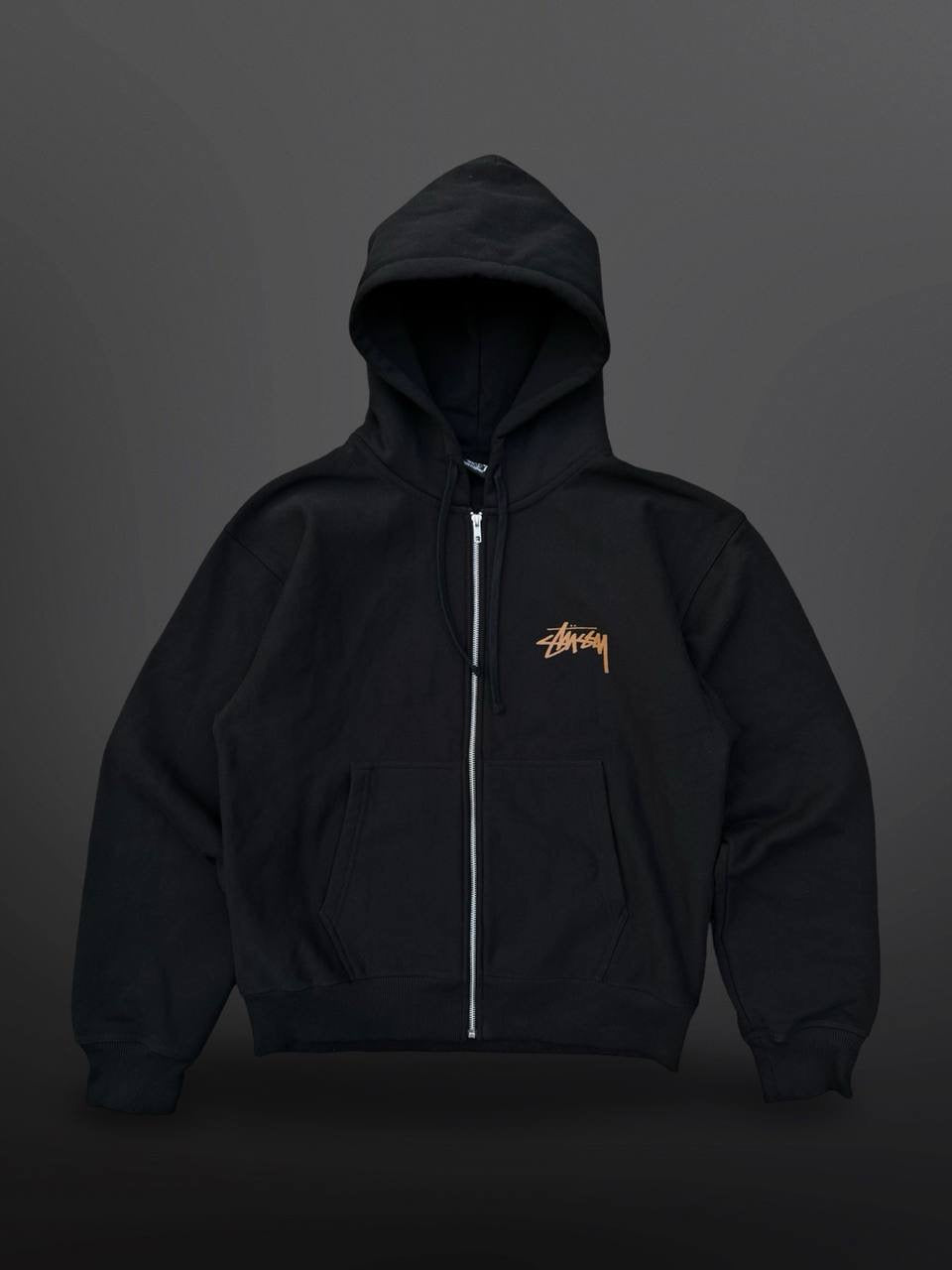 Stussy Zip-Up Hoodie i Sort Large