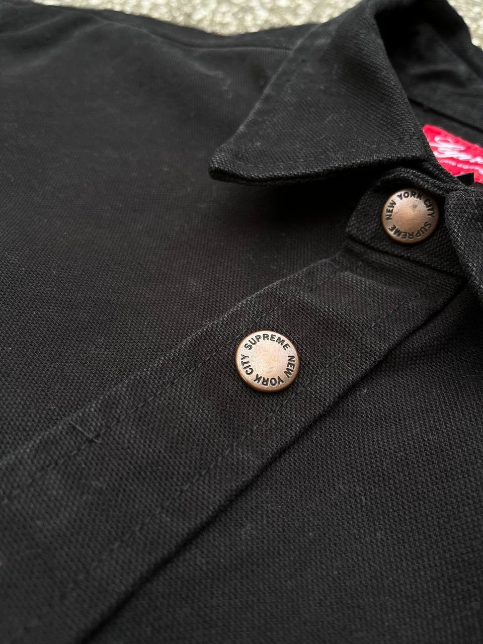 Supreme Work Jacket Skjorte Shirt med Supreme Tape Logo M Medium Brugt Used