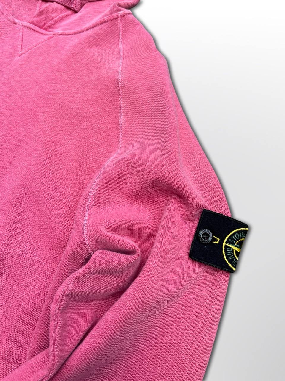 Stone Island Hættetrøje Hoodie i Lyserød Pink farve Large Brugt
