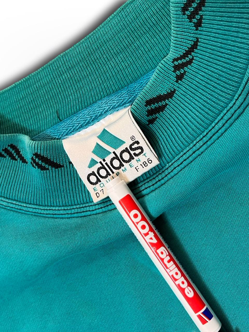 Brugt Used Vintage Adidas Equipment Sweatshirt i L large grøn green