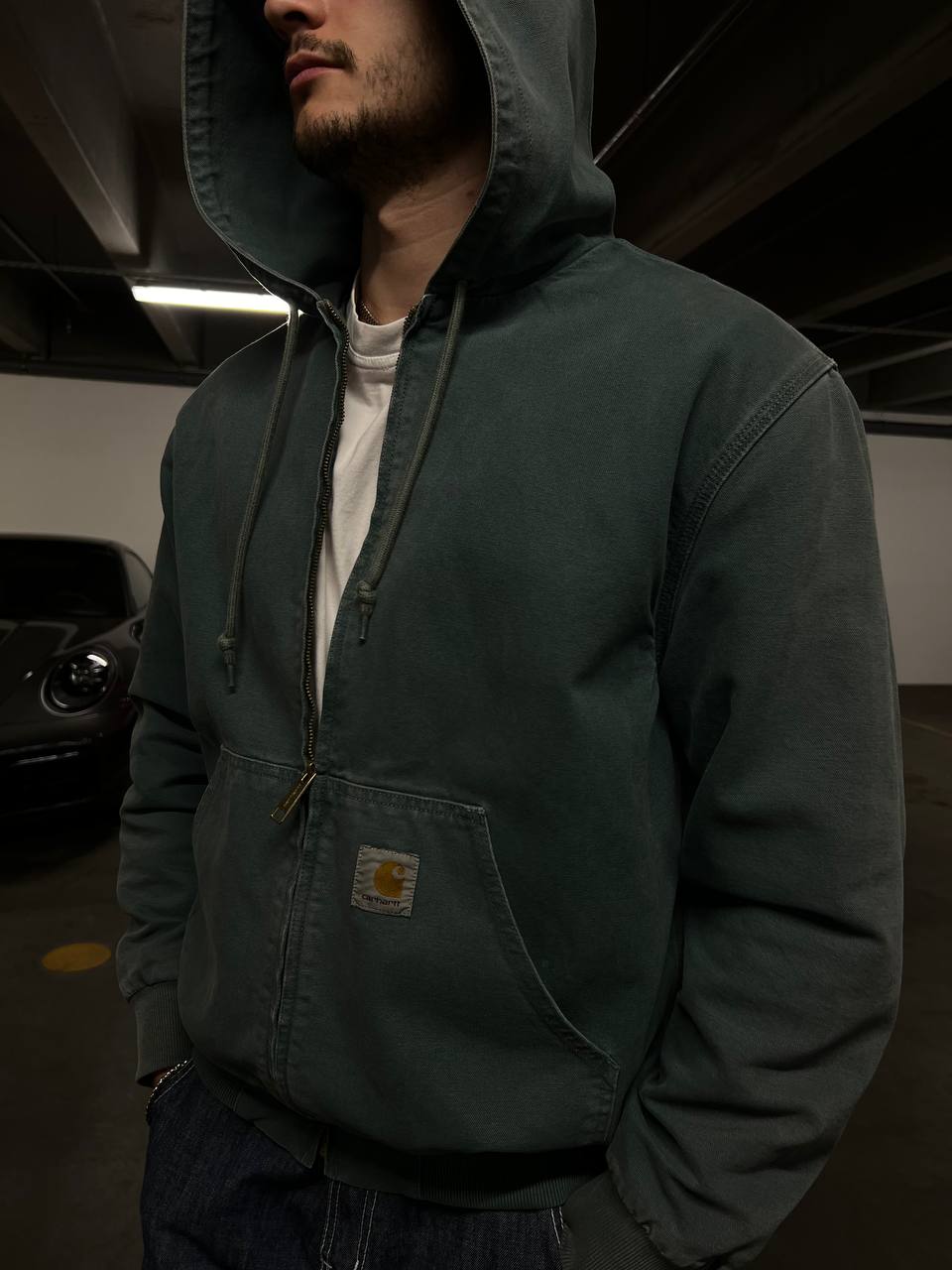Vintage Carhartt Active /work jakke / jacket USA i grøn/mørkegrøn L large