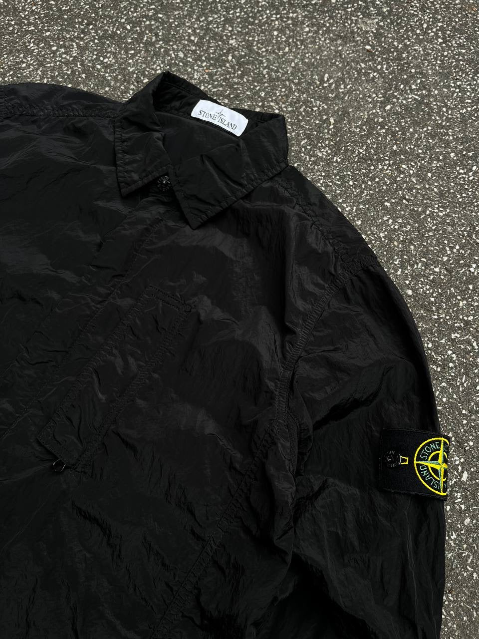 Stone Island Overshirt Sommerjakke i Sort Black Nylon Metal L Large 681510844