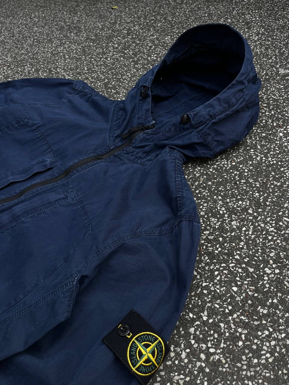 Stone Island Jakke Sommerjakke Navy Mørkeblå L Large Brugt Used